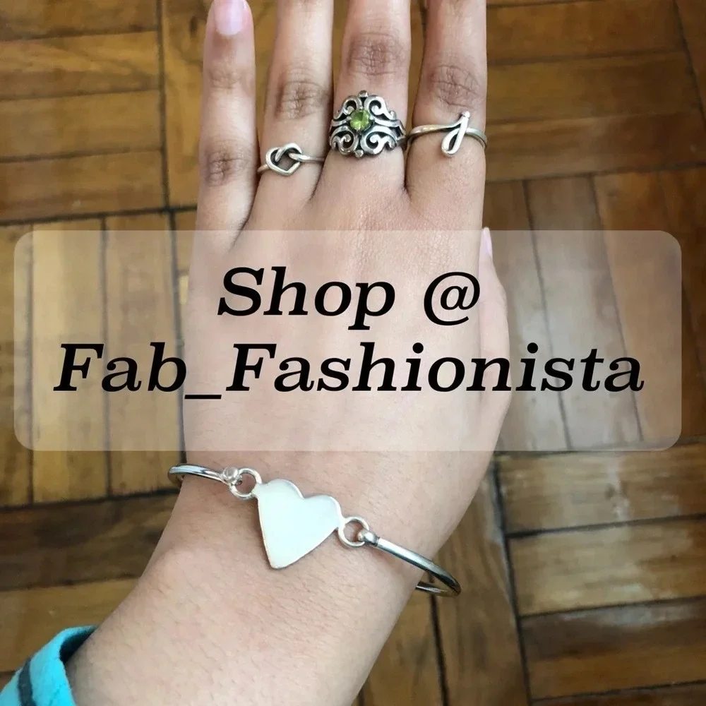 Sterling Silver Heart Bangle Bracelet